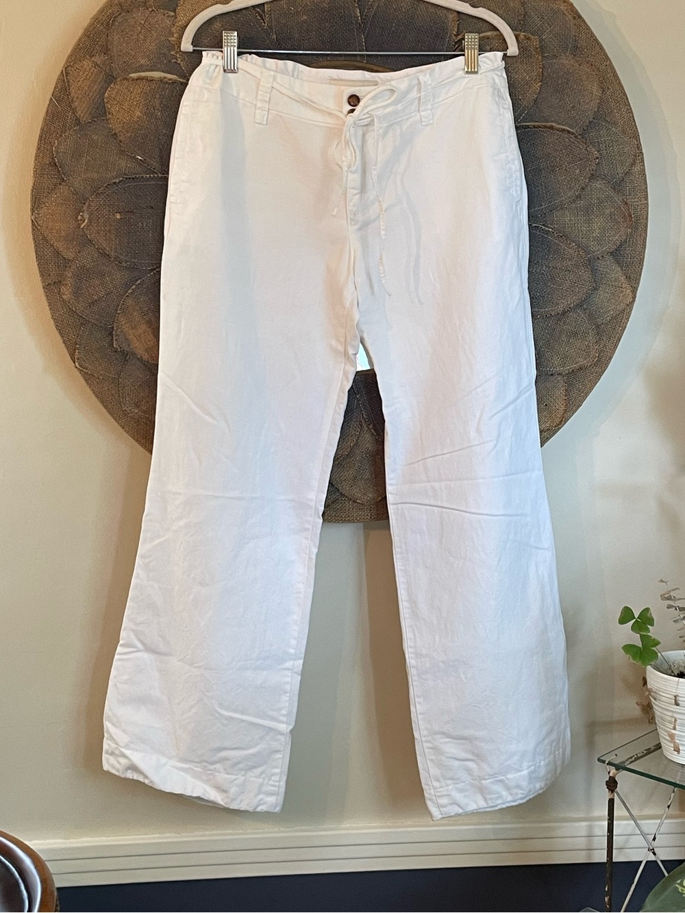 Old Navy White Linen Blend Pants